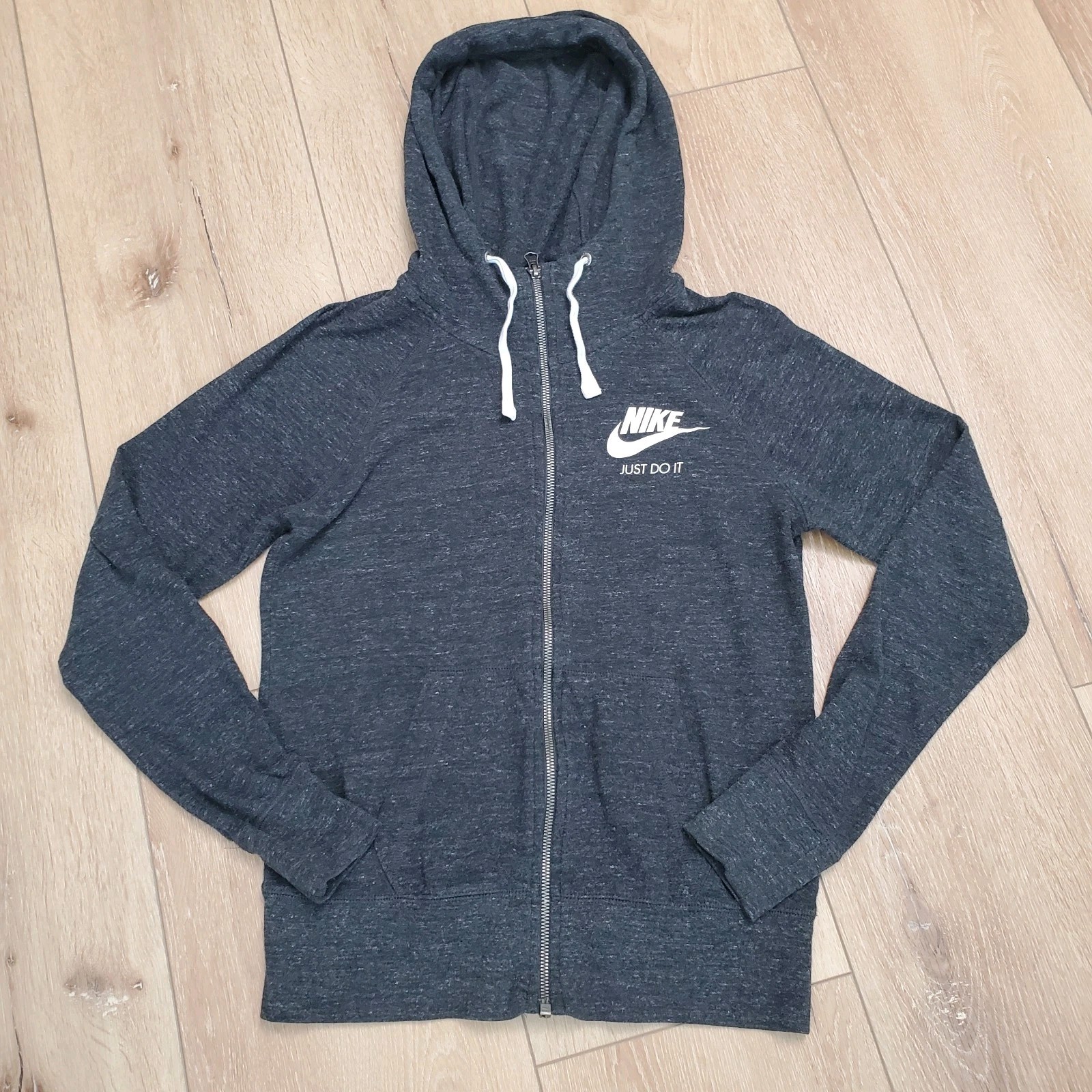 SACAI X NIKE Giacca con cappuccio Nike donna grigio scuro palestra vintage full zip manica lunga taglia small