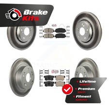 Front Rear Ceramic Pads And Coated Disc Brake Rotors Kit For 2017-2022 Acura ILX