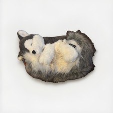 NWT FAO Schwarz 10" Big Tails Husky Fluffy Dog Pet Cuddle Plush