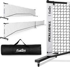 Portable Pickleball Net Set with Wheels, 22 FT Half Court 11 FT