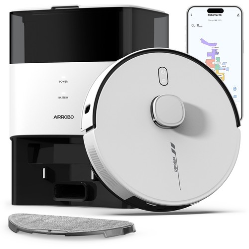 AIRROBO L60+ Self-Emptying Robotic Robot Vacuum and Mop Home Mapping 6000PA