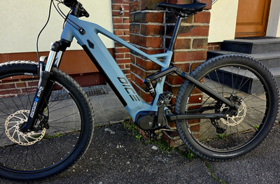 Prophete DICE E-Mountainbike blau Vollfederung Datendisplay Scheibenbre 