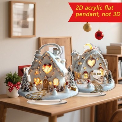 2D Acryl Ornament, d'Kunstwerk, Schneemann mit Sockel,