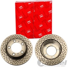 2X TRW BREMSSCHEIBEN 299mm BELÜFTET GELOCHT HINTEN PASSEND FÜR PORSCHE 911