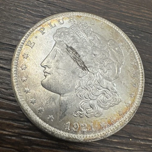 1921 Morgan Silver Dollar - 90% Silver - Philadelphia Mint BU Toner - Lot L