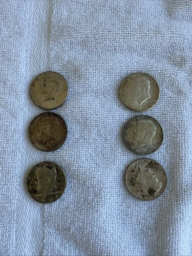 1964 Kennedy Half Dollar, BU, 90% Silver, Lot Of 6, 3 Phil Mint And 3 Denver