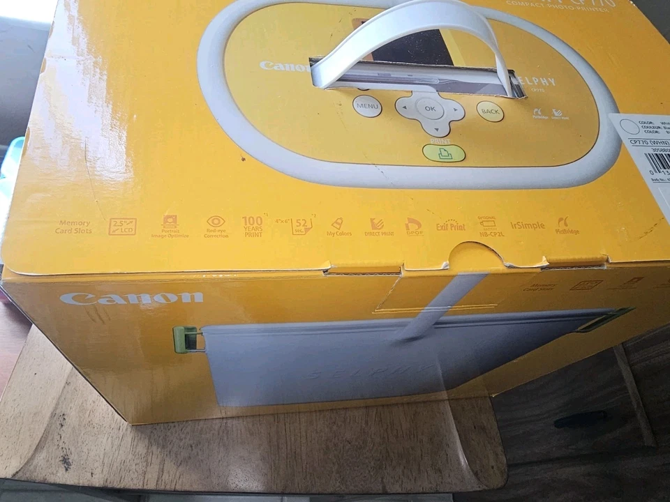 Canon SELPHY CP-770 Bucket Compact Digital Photo Printer White Yellow - Image 3 of 4