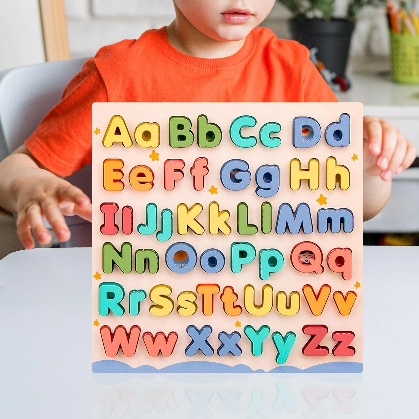 Wooden Educational Abc Puzzle Color Recognition Toy Learning Letters Puzzle Toys - 第 1 张/共 6 张