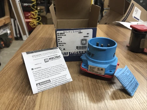 Meltric 63-38043 Inlet/plug 3p 30a Amp 480 vac 10 HP DSN30