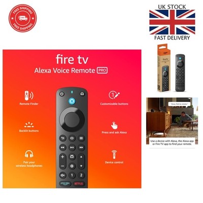 Amazon Fire TV Alexa-Sprachfernbedienung Pro mit Sucher & hintergrundbeleuchteten Tasten, Universal