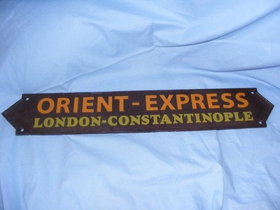 Orient Express Eisenbahn Zug Schild Gusseisen Männerhöhle Garage Wandschild 57 cm