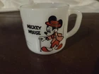 Vintage Fire King Anchor Hocking Mickey & Minnie Mouse Disney Milk Glass Cup Mug