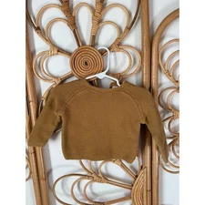 Quincy Mae Infant Sweater 3-6M Brown Seed Stitch Knit Long Sleeve