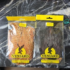 2 x Veniard Indian Cock Capes Cree variant, furnace fly Tying Materials fishing 