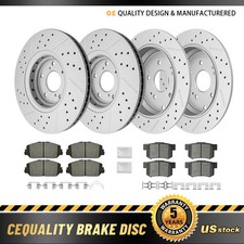 Front & Rear Drilled Brake Rotors and Brake Pads Kit for 2014 - 2018 Acura RDX