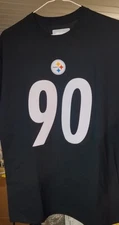 TJ Watt NFL Pittsburgh Steelers Black 2 Sided Medium T-shirt Number, Logo,  Name