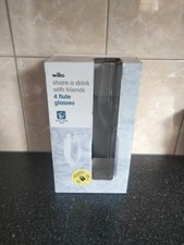 NEW Wilko - Box Of 4 Single Champagne Flutes 250ml 25cl 
