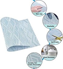 4 Pcs Blue Placemats Woven Vinyl Place Mats Wipeable Heat Resistant Washable