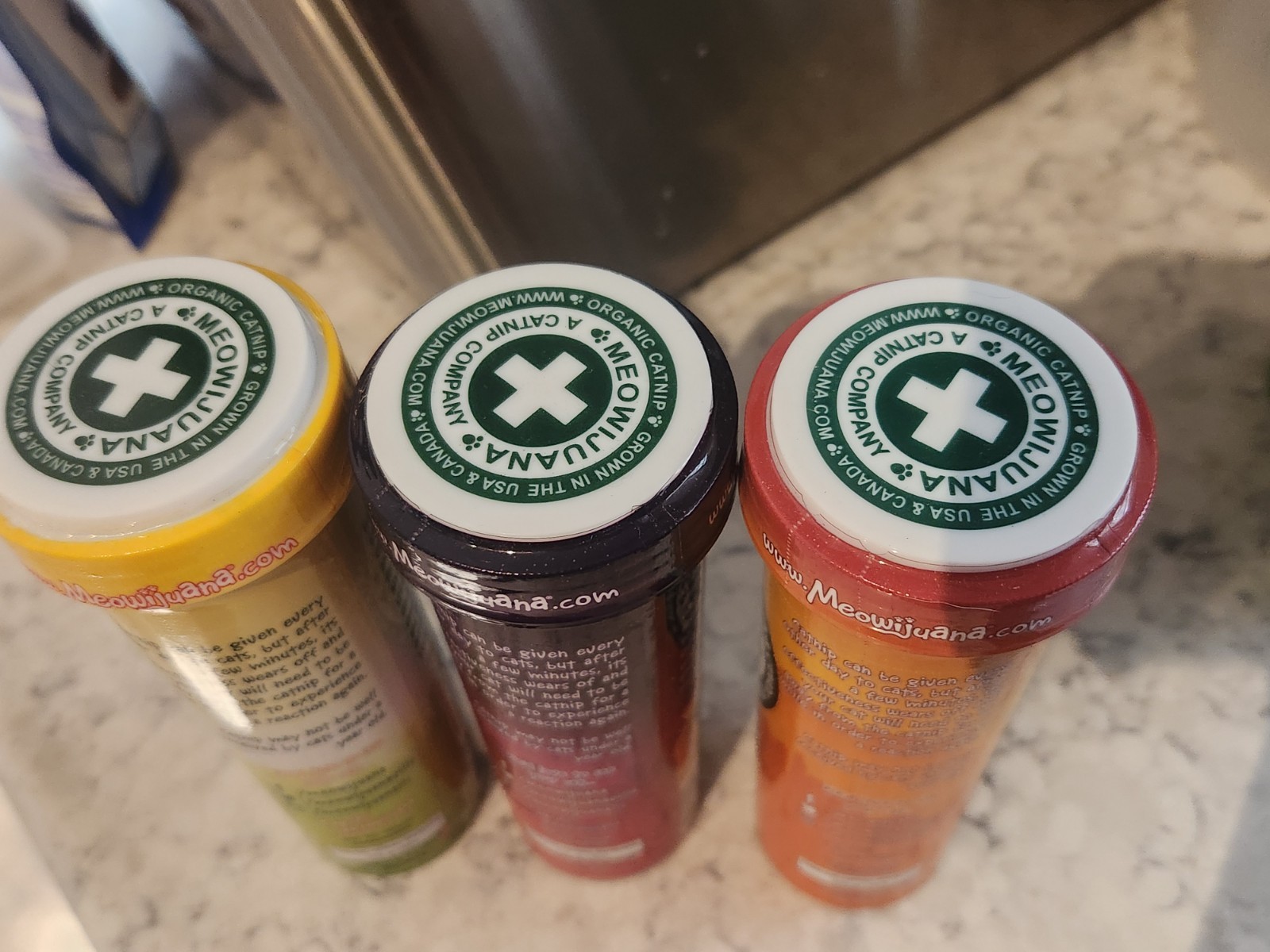 Lot Of 3 Meowijuana Catnip Honeysuckle Haze, Purple Passion, Kalico Kush NEW