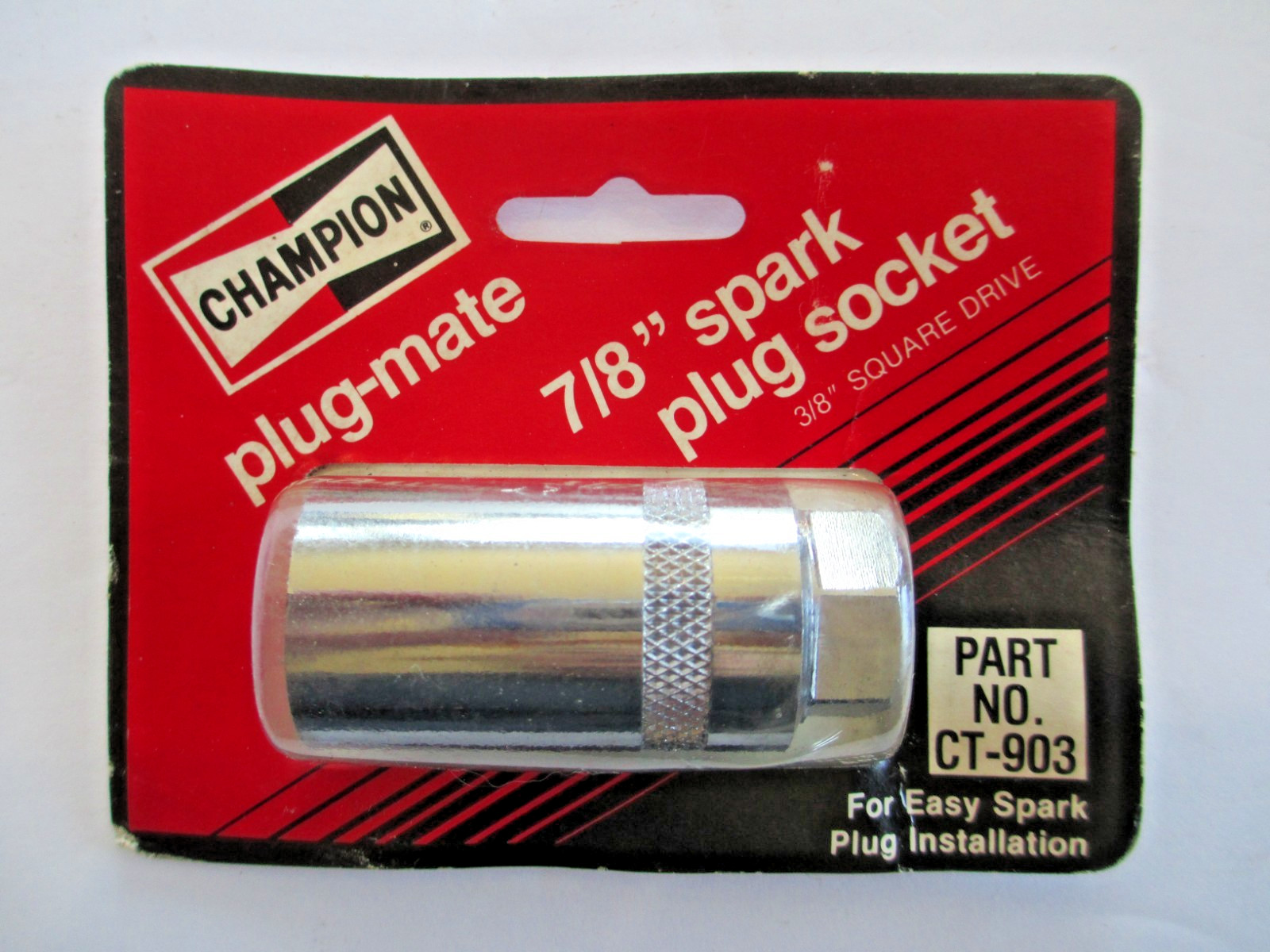 CHAMPION PLUG-MATE 7/8 SPARK PLUG SOCKET ⅜ DRIVE 6 PT. # CT-903 USA    A19