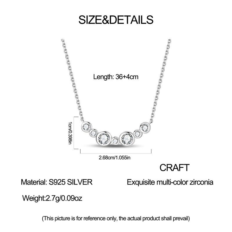 KUNSIR Sterling Silver Starry Bubble Necklace For Women Chokcer 17in Chain Gifts