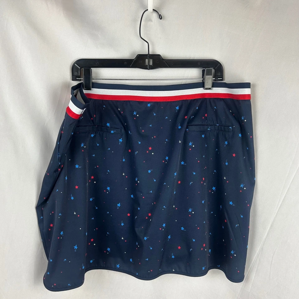 Saia de tênis de golfe Lady Hagen feminina XXL azul marinho estrelas listra branca vermelha - Imagem 4 de 4