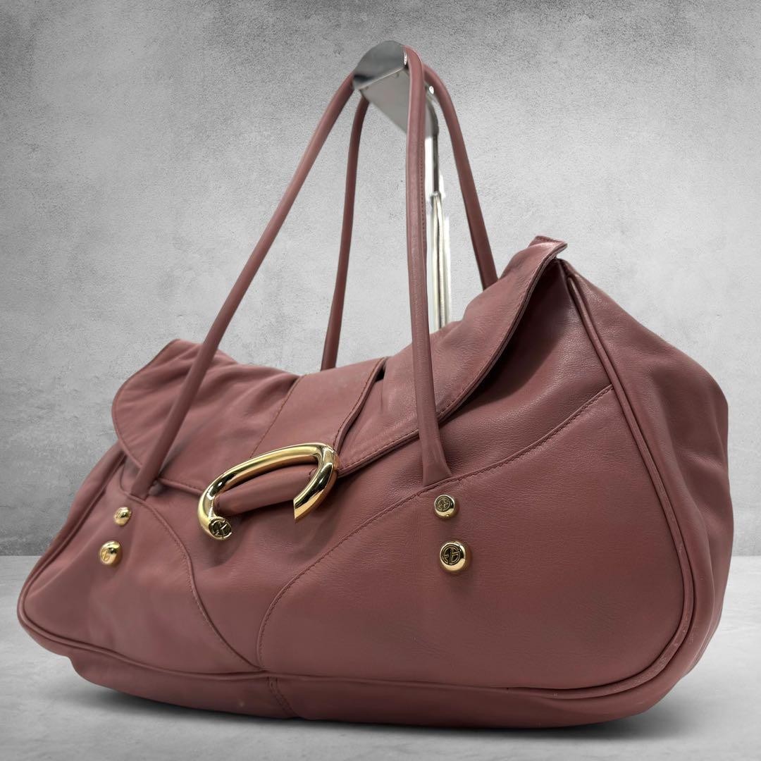 FRANCESCO BIASIA Tote bag Leather Pink Vintage Authentic From Japan