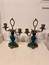 German KPM  Berlin Candelabra ! Bronze And Porcelain. Read Description !!!!  
