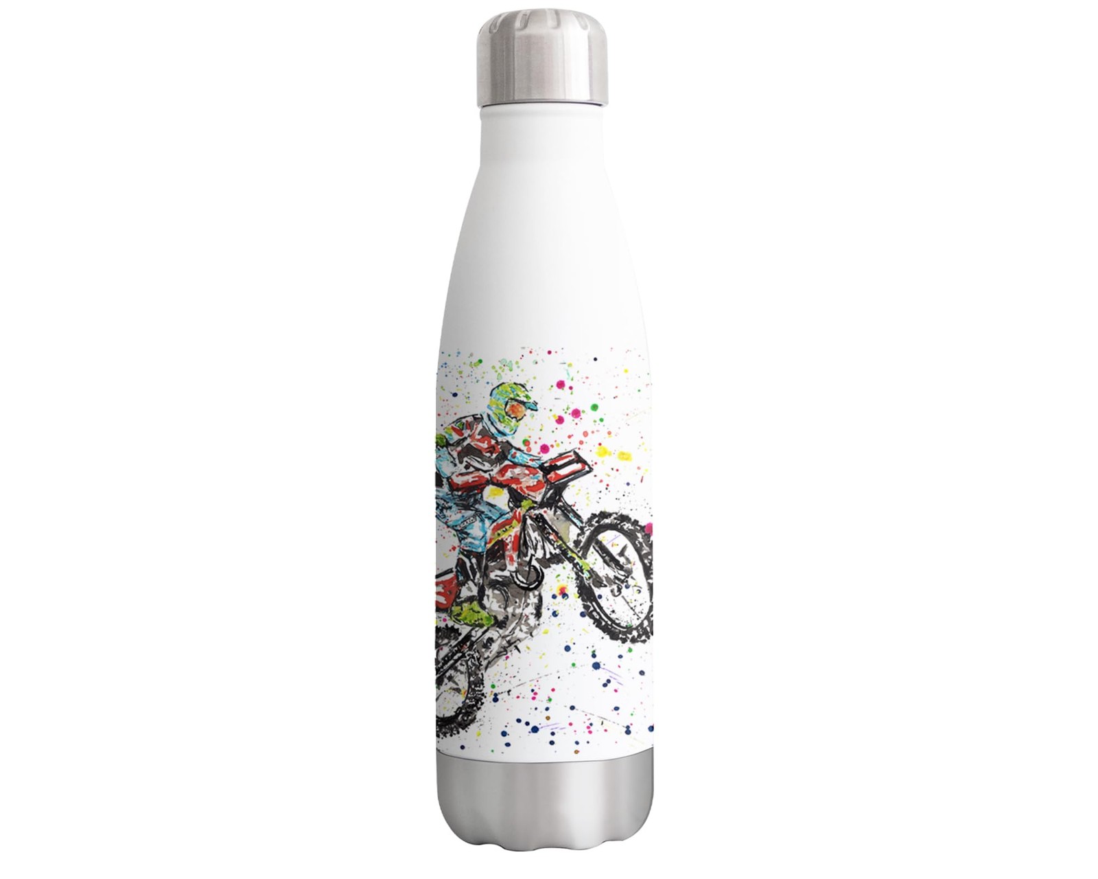 Motocross motocycle sport Watercolour Bottle double Wall Stainless steel 500ml