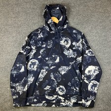 Nike Hoodie Mens L Blue White Camo Floral AOP Pullover Fleece Therma Fit Stretch