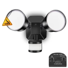 Motion Sensor Light Outdoor, Dusk to Dawn Floodlight 5000K, 4-Mode Security L...