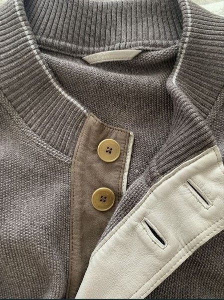 Men Moreschi Cardigan Beige Wool