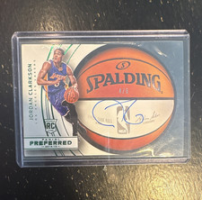 2014-15 Panini Preferred Jordan Clarkson Rookie On Card Auto Roundball Green /5 