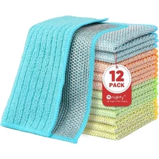 Multipurpose Wire Dishwashing Rags 12 Pack Double Layer Non Scratch Scrubber