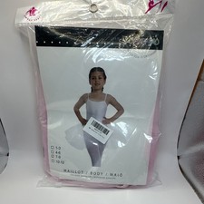 Carnavalito Girls Pink Sleeveless Nylon Dance Leotard, Size 6-12