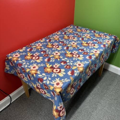 Coperta da lancio in pile motivo floreale blu nucleo morbido casetta (58" x 49") - Foto 2 di 6