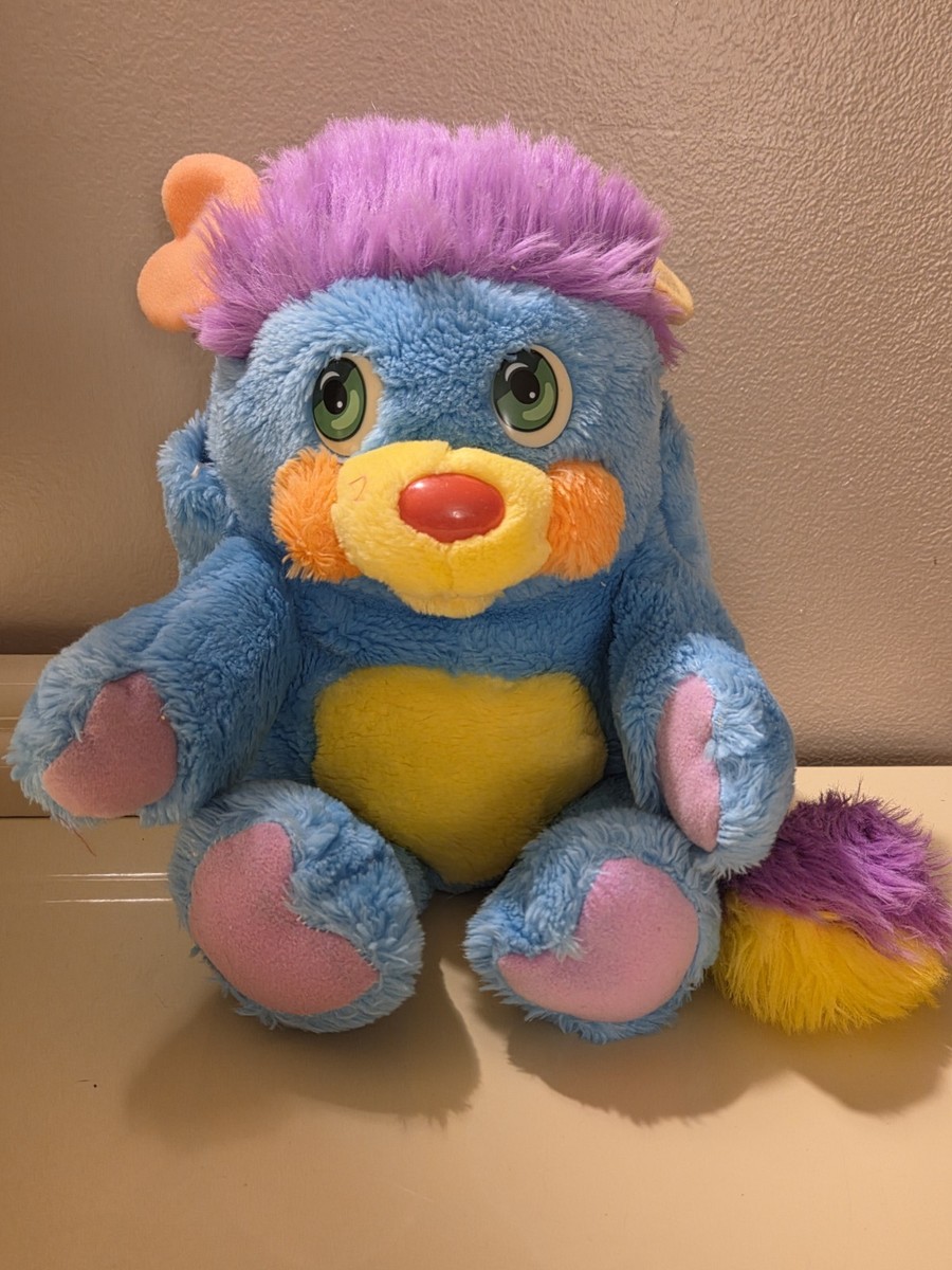 Vintage Popples Plush Toy Blue Purple Yellow Stuffed Animal 13