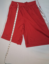 Under Armour Boys YLG Red White Mesh Athletic Shorts Drawstring