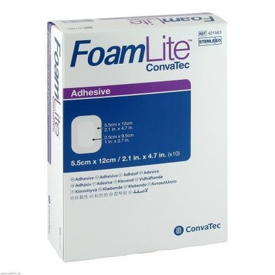 2x FOAM LITE ConvaTec adhäsiv PU-Schaumverb.5,5x12 cm 10 ST