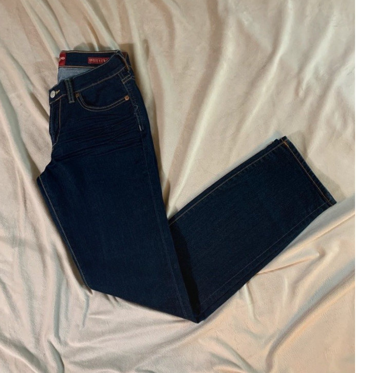Blue Denim Dark Wash Mid Rise 5-pocket Button