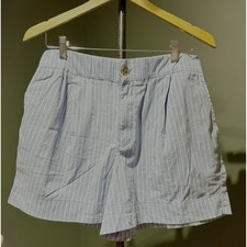 A New Day Blue  White Stripe Pleated Lounge Shorts Women's M