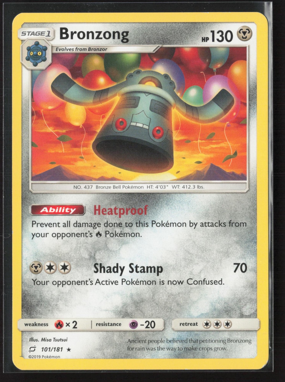 Bronzong 101/181 Rare Team Up Pokemon Moderately Played