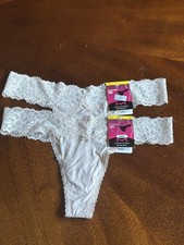 2 Maidenform Cream Lace Thong Panties