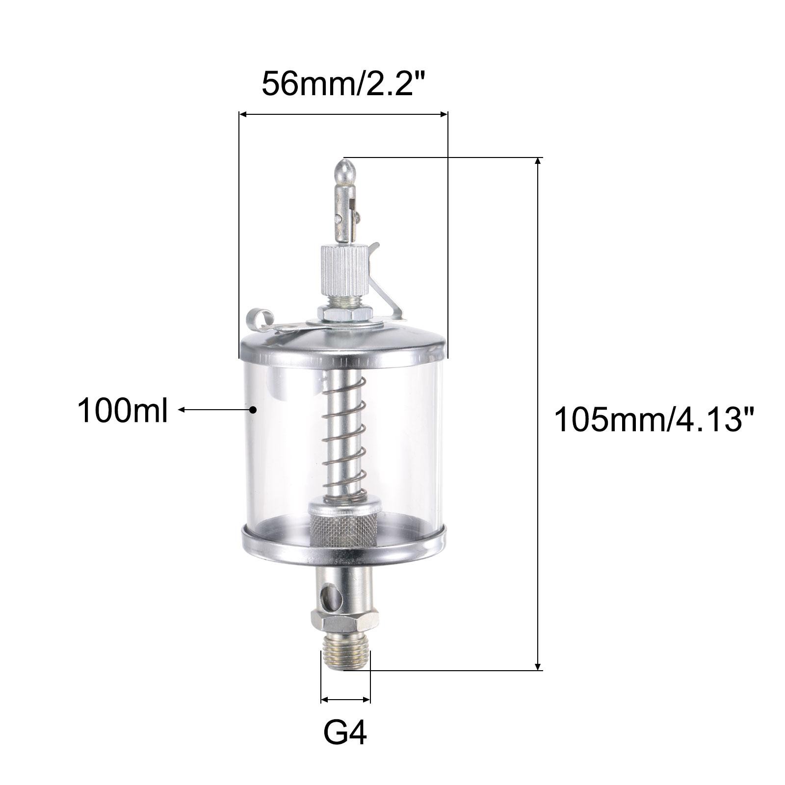 Needle Valve Type Oil Cup G1/4 Thread 100ml Sight Gravity Drip Feed Oiler