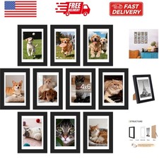 4x6 Picture Frame Set of 10, Display Pictures 3.5x5 with Mat or 4x6 Without, ...