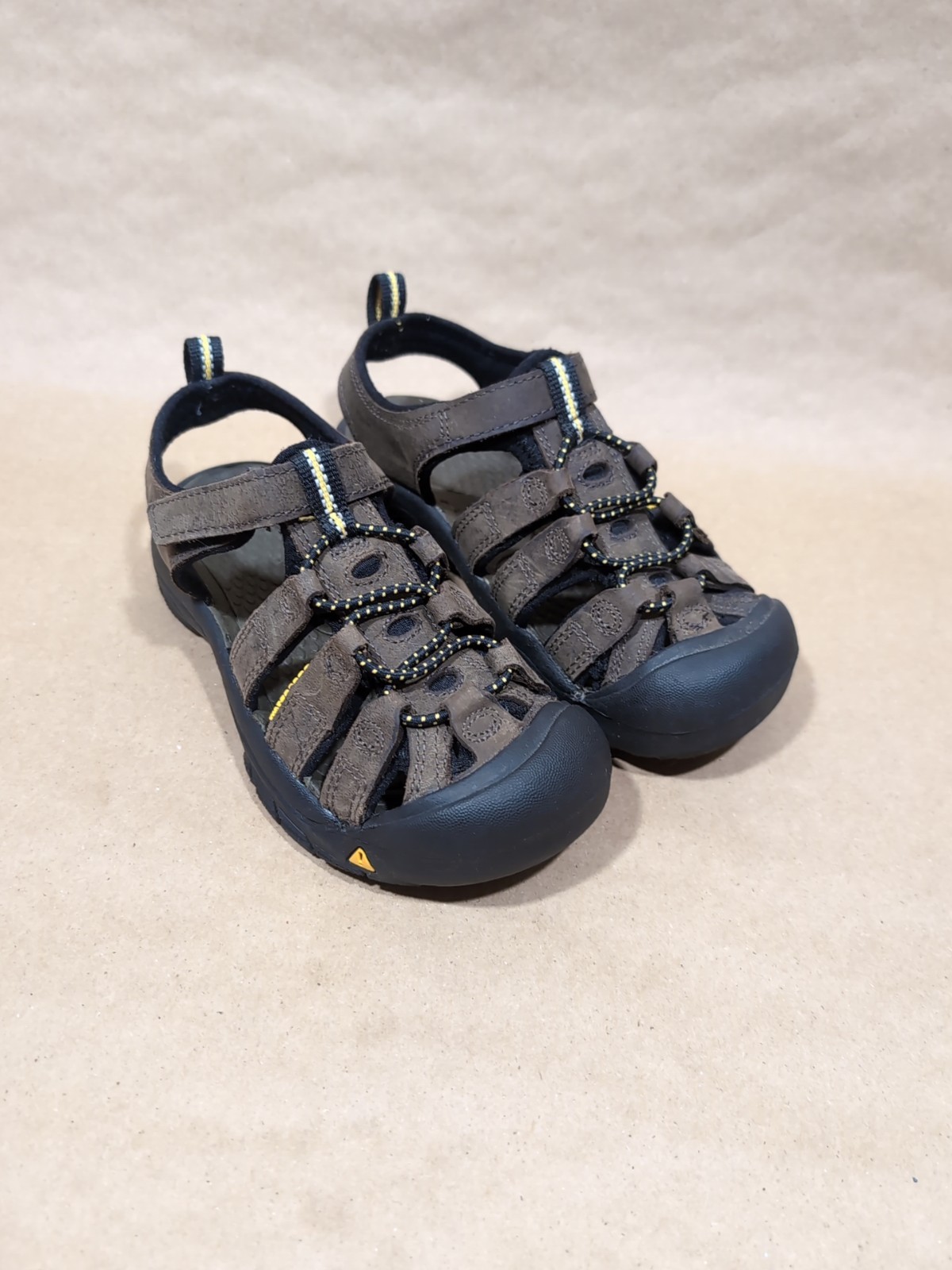 Sandalo sportivo da trekking KEEN bambino taglia 13 pelle marrone chiusura pizzo lavabile