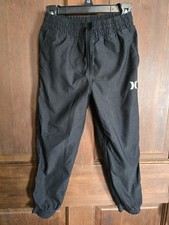 Hurley Boys Black Jogger Activewear Pants Size 5/6 Elastic Waist Pockets