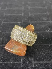 Gold Vermeil 925 Sterling Silver CZ Cluster Ring YGI 925 Sz 7.5