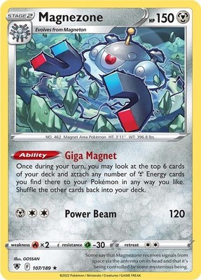Magnezone SWSH10 107/189 Pokémon SWSH10: Astral Radiance Holo Rare Holofoil E...