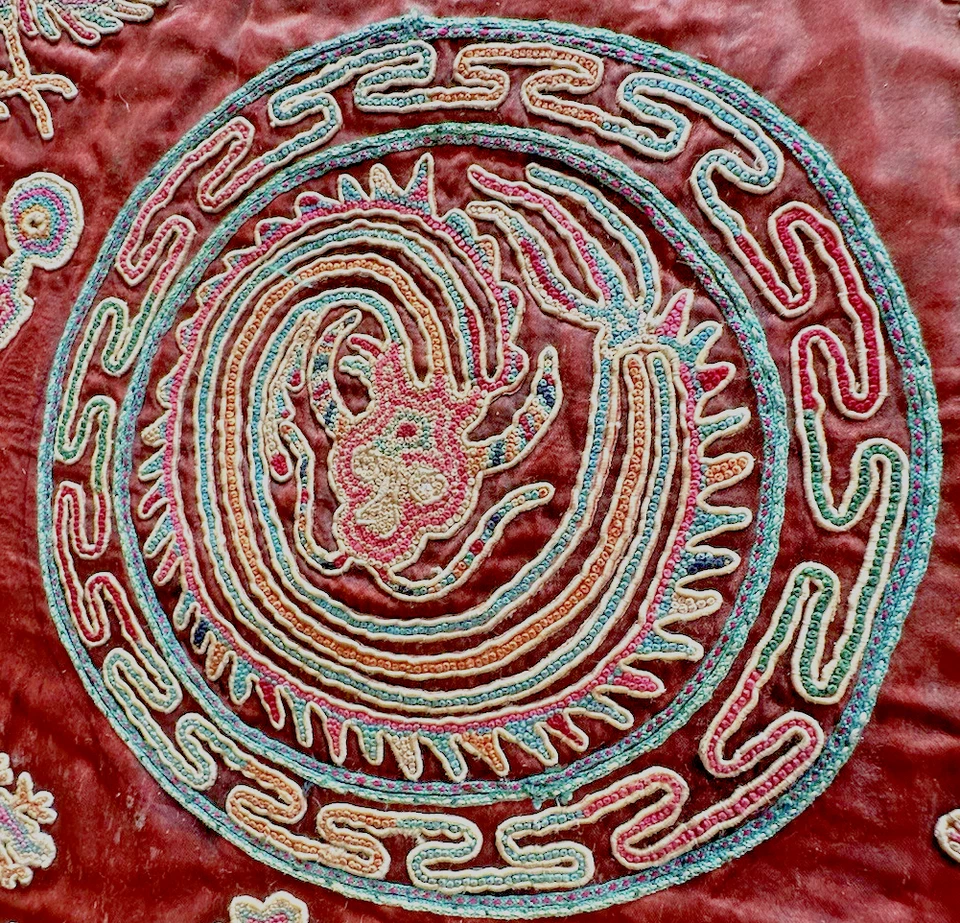 Auténtico: Antiguo bordado de seda chino MEJOR ARTE místico belleza 3x6' Foto 2 de 4